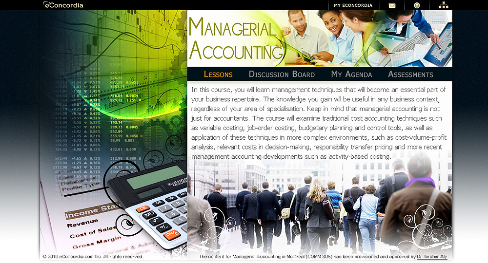 eConcordia COMM 305 Managerial Accounting eConcordia COMM 305 Managerial Accounting